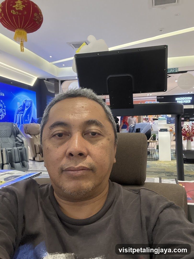 Man in a Massage Chair Store
