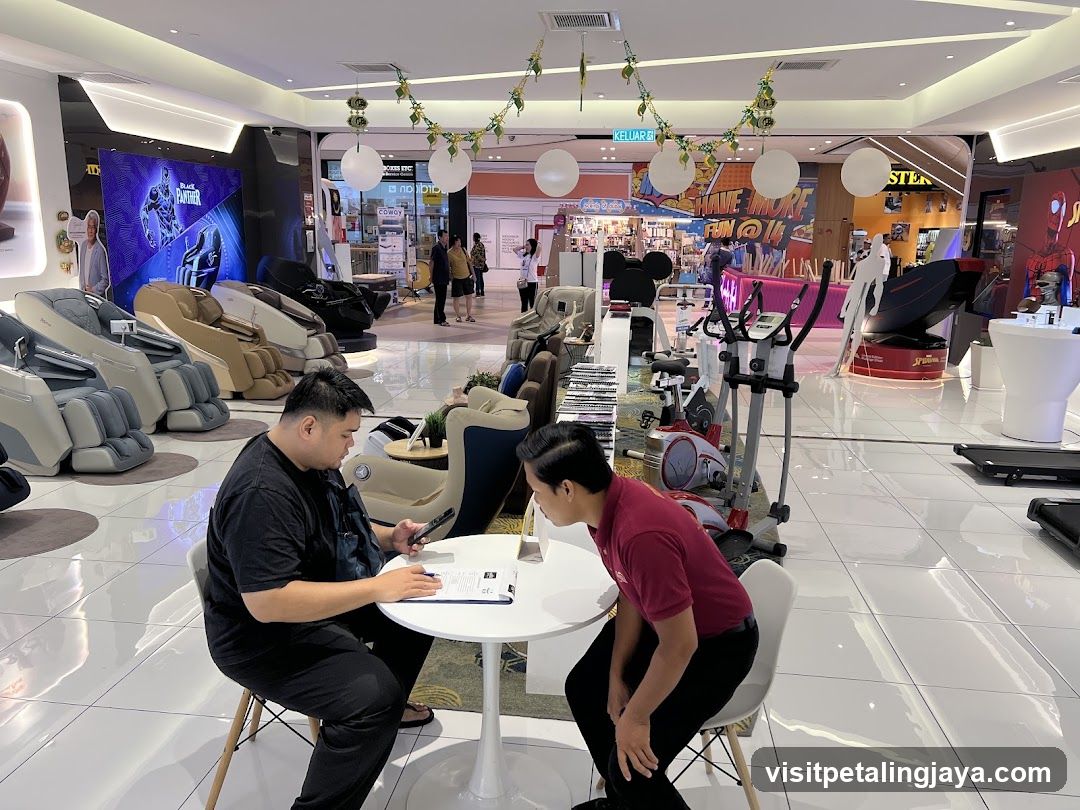 Salespeople discussing in a showroom