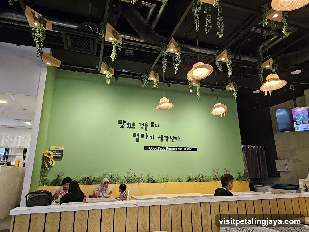 Restaurant Interior with Korean Quote