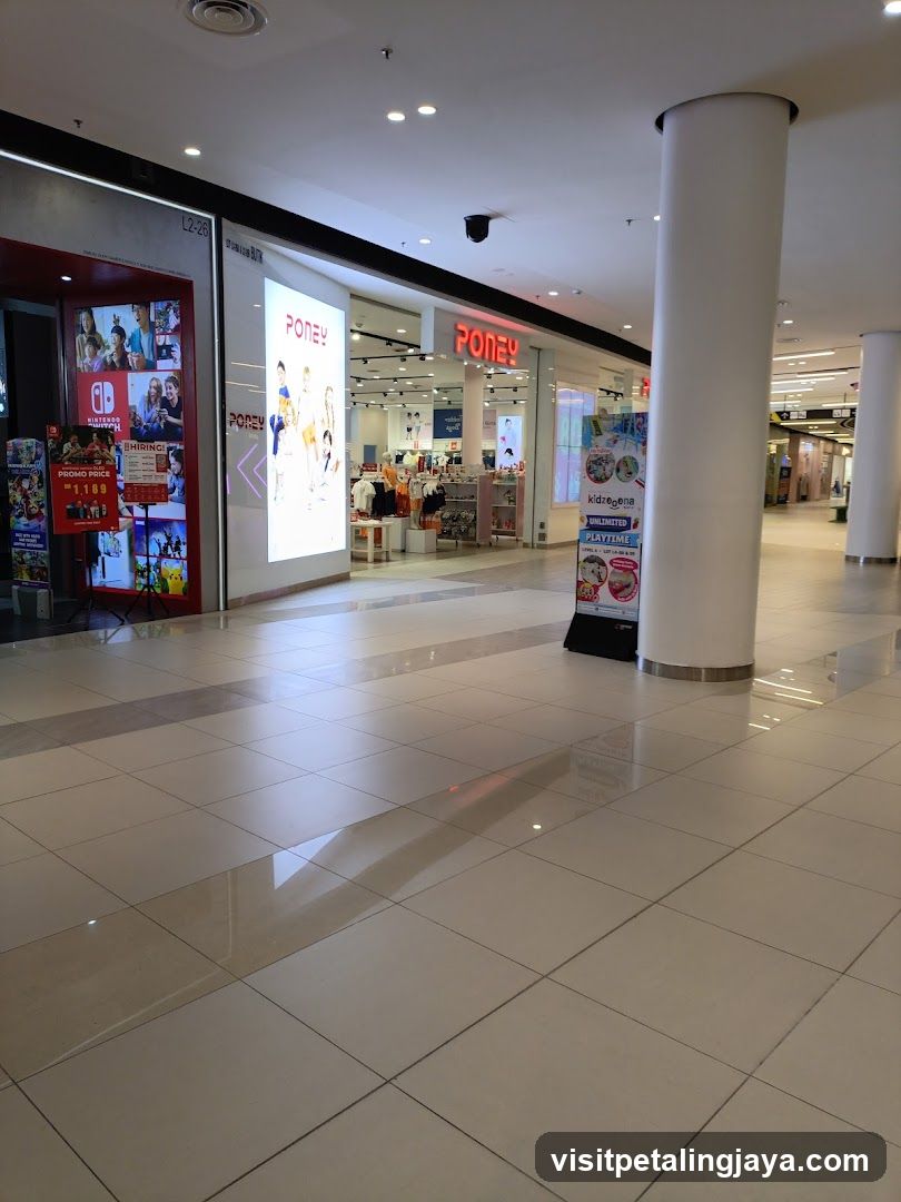Shopping Mall Interior with Storefronts