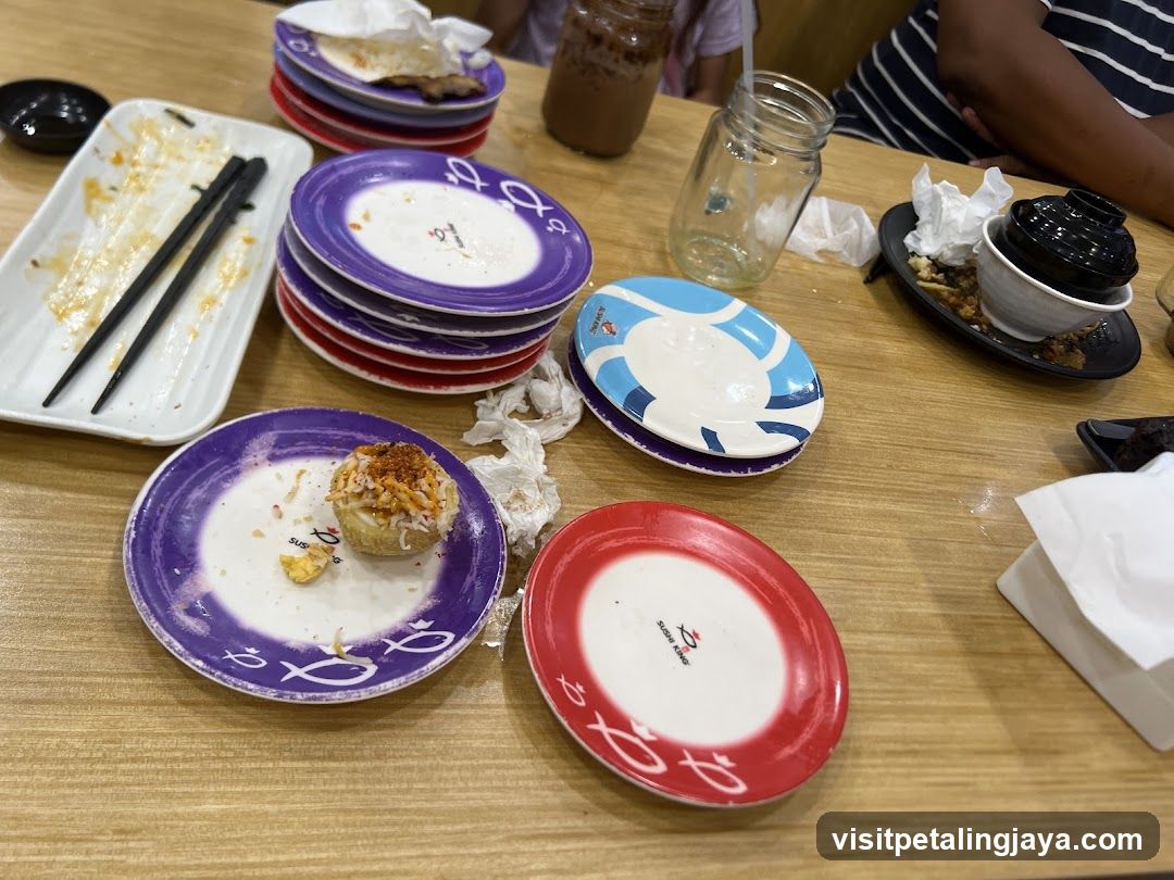 Table with Dirty Plates and Food Remnants