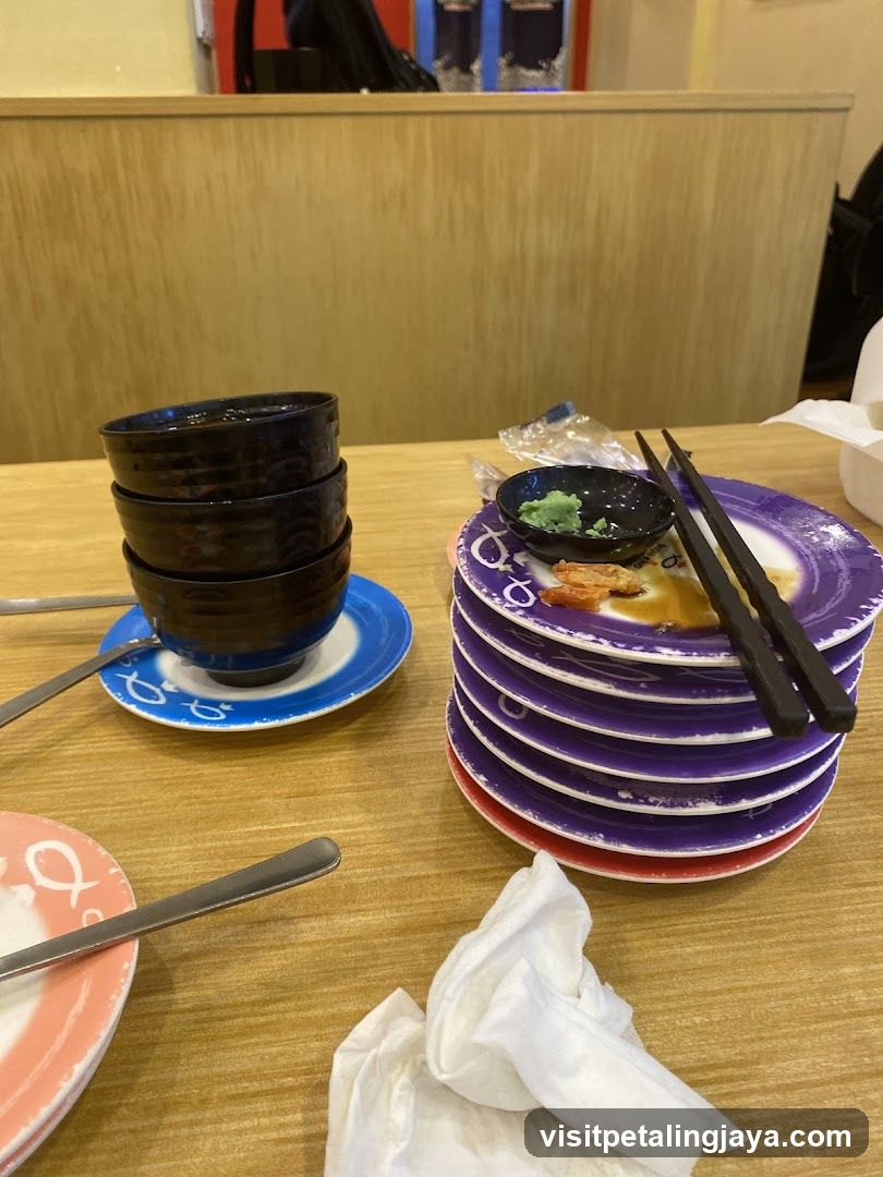 Table with Used Dishes