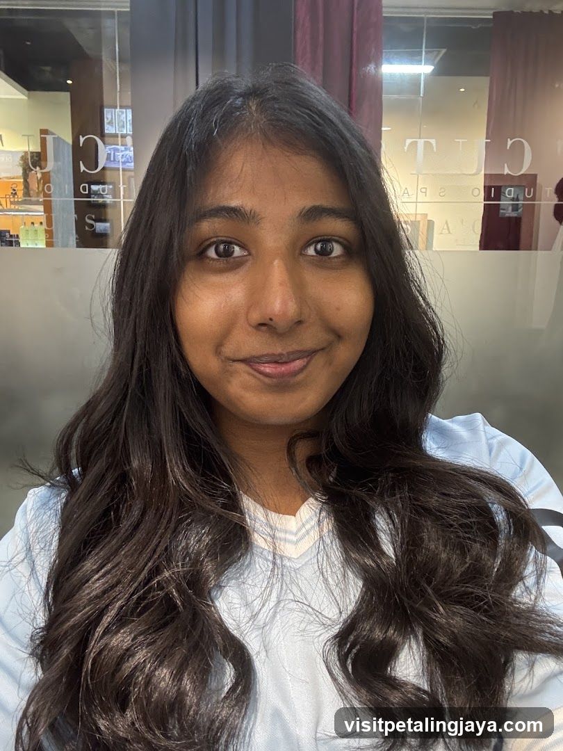 Woman in front of a salon
