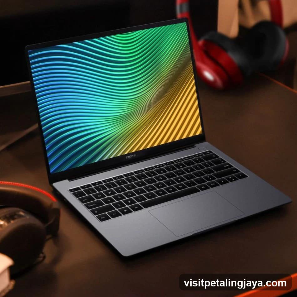 Laptop with Colorful Wallpaper