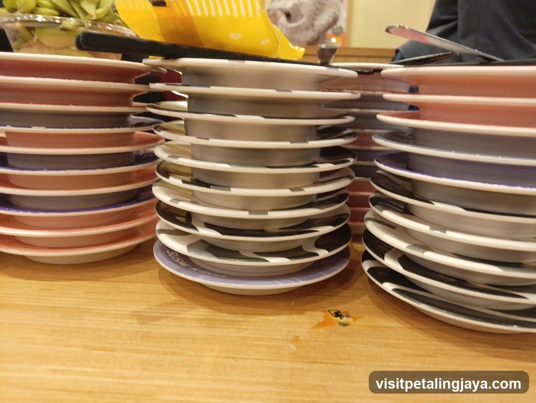 Stacks of Sushi Plates
