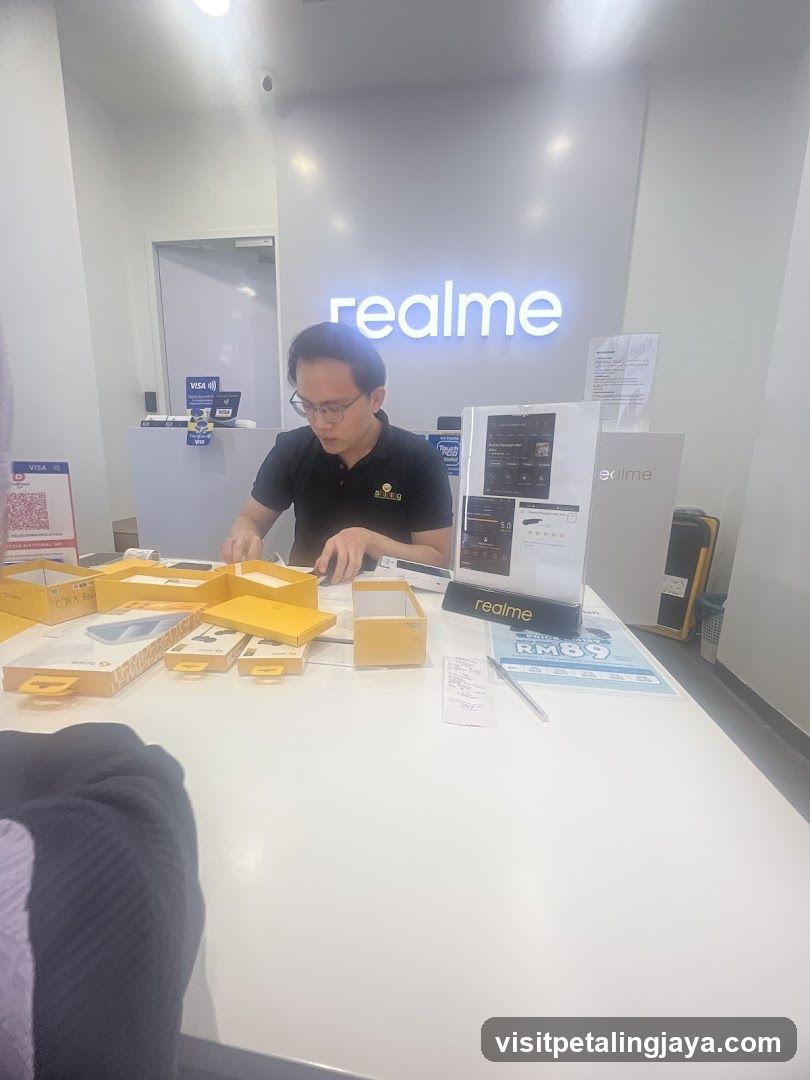Store interior with staff and products