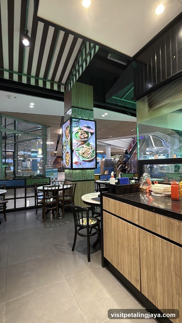 Restaurant Interior with Digital Menu Display