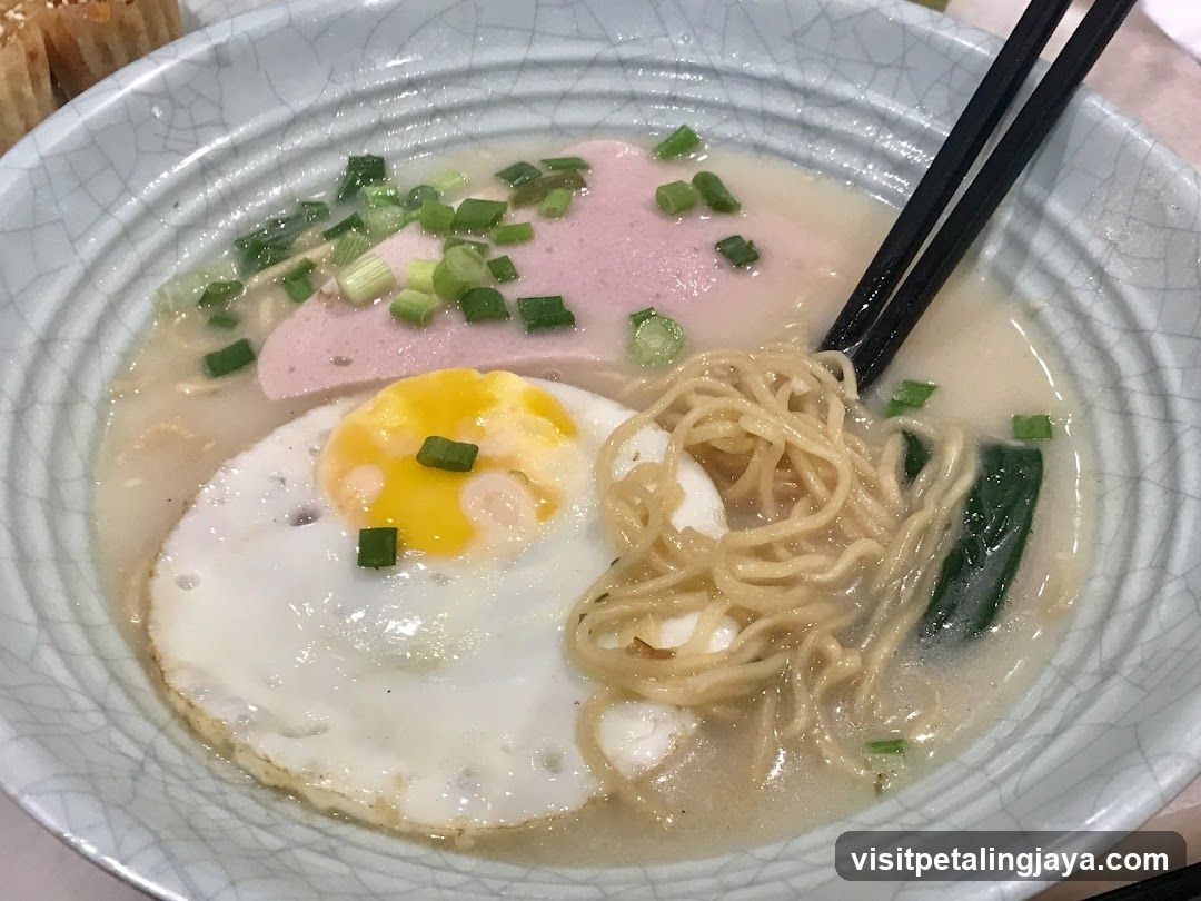 Ramen with Fried Egg and Ham