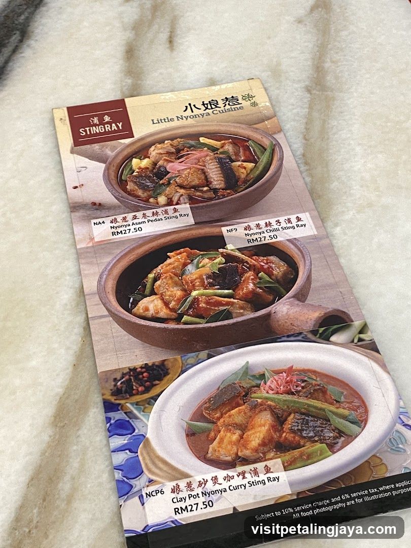 Little Nyonya Cuisine Stingray Menu
