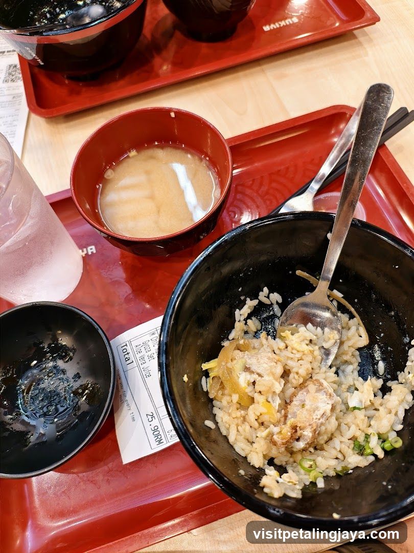 Meal with Rice and Miso Soup