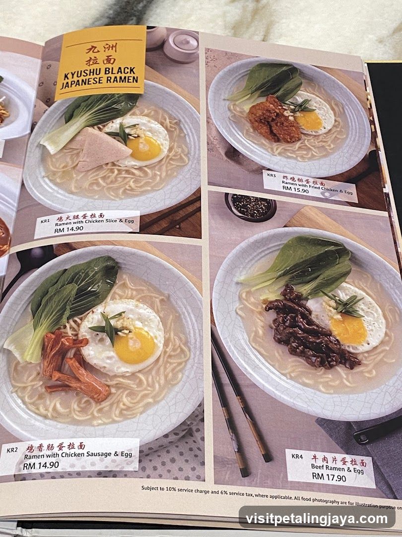 Kyushu Black Japanese Ramen Menu