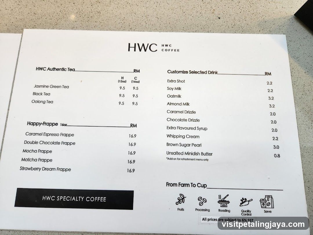 HWC Coffee Menu