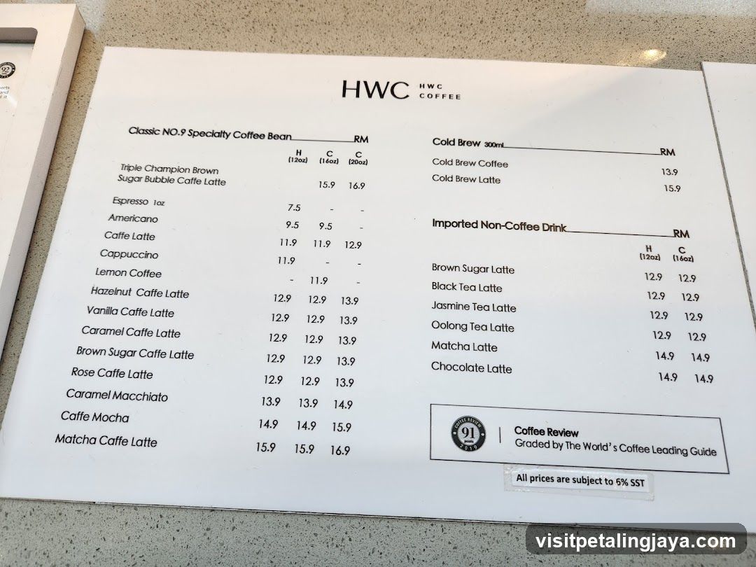HWC Coffee Menu