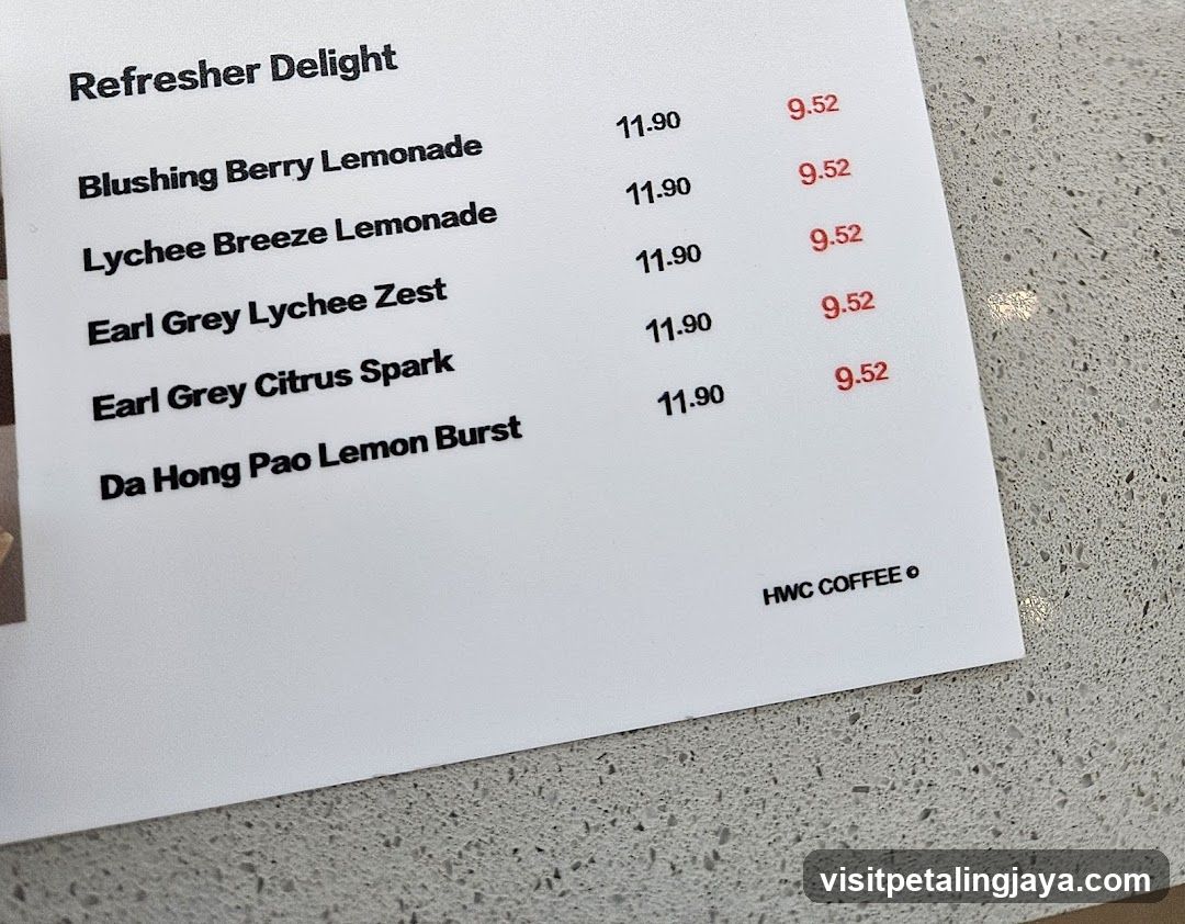 Refresher Delight Menu
