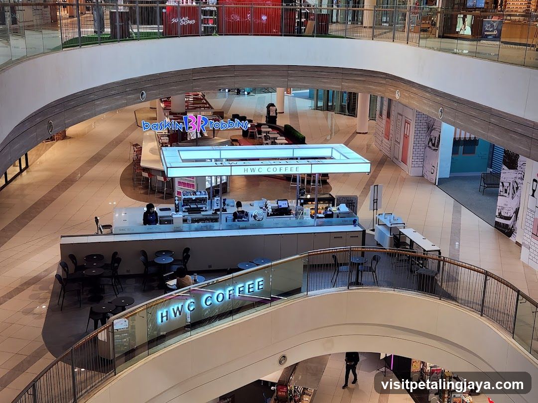 Mall Interior with Coffee Kiosk