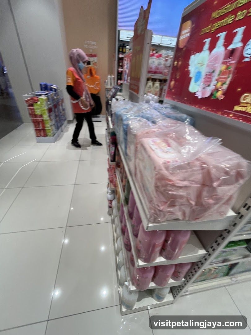Store aisle with personal care products
