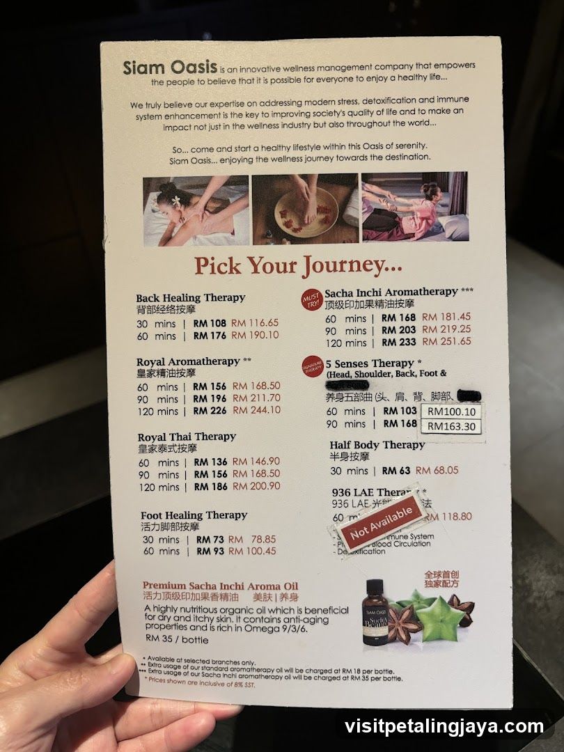 Siam Oasis Pick Your Journey...