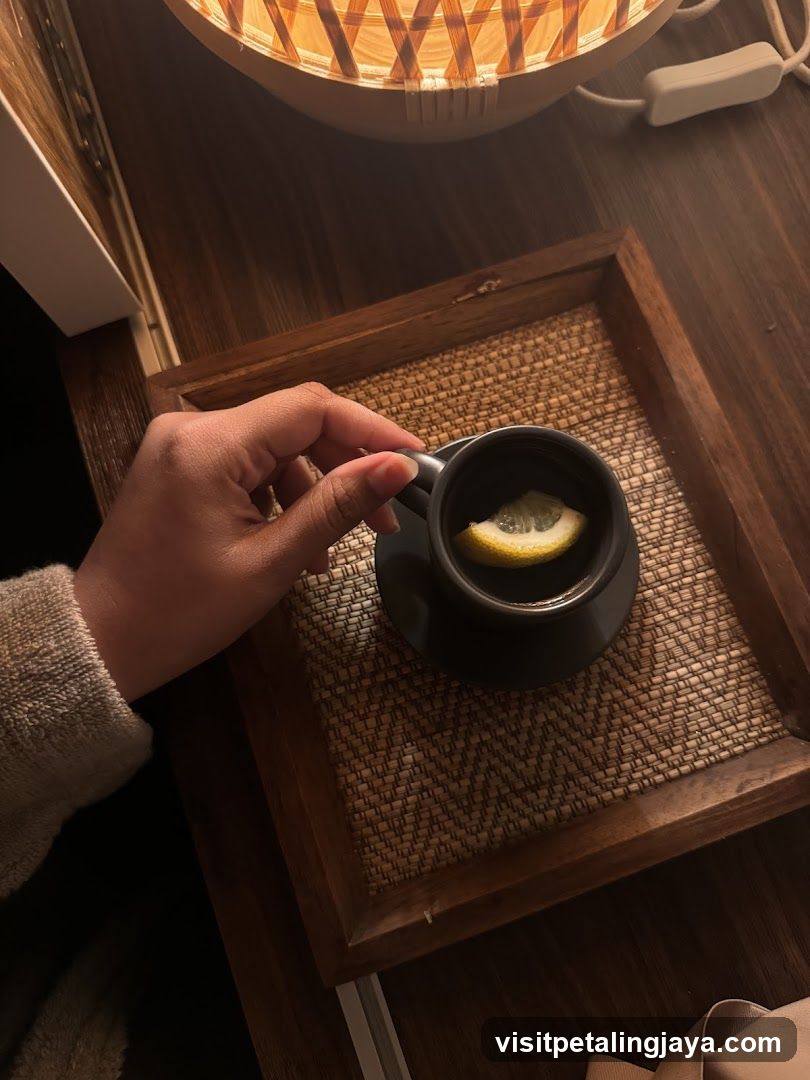 Cup of tea with lemon