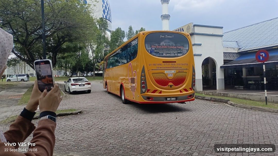 Yellow Bus with Contact Information