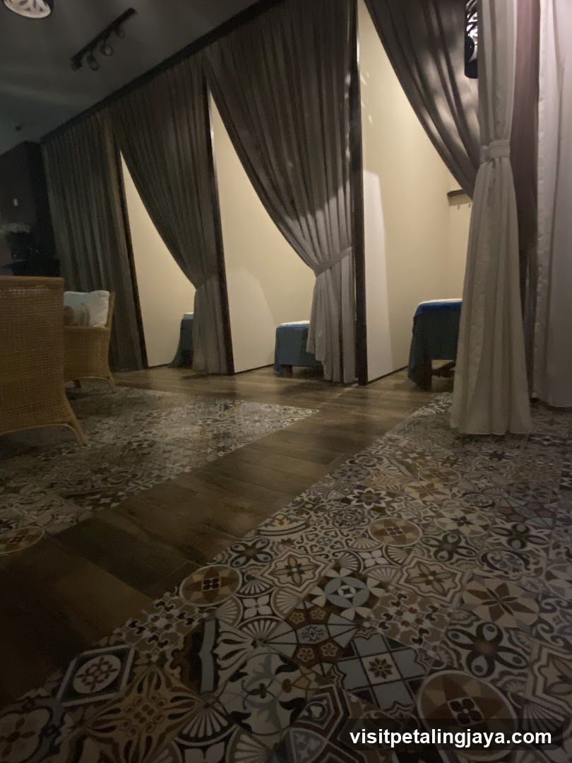 Massage rooms with curtains