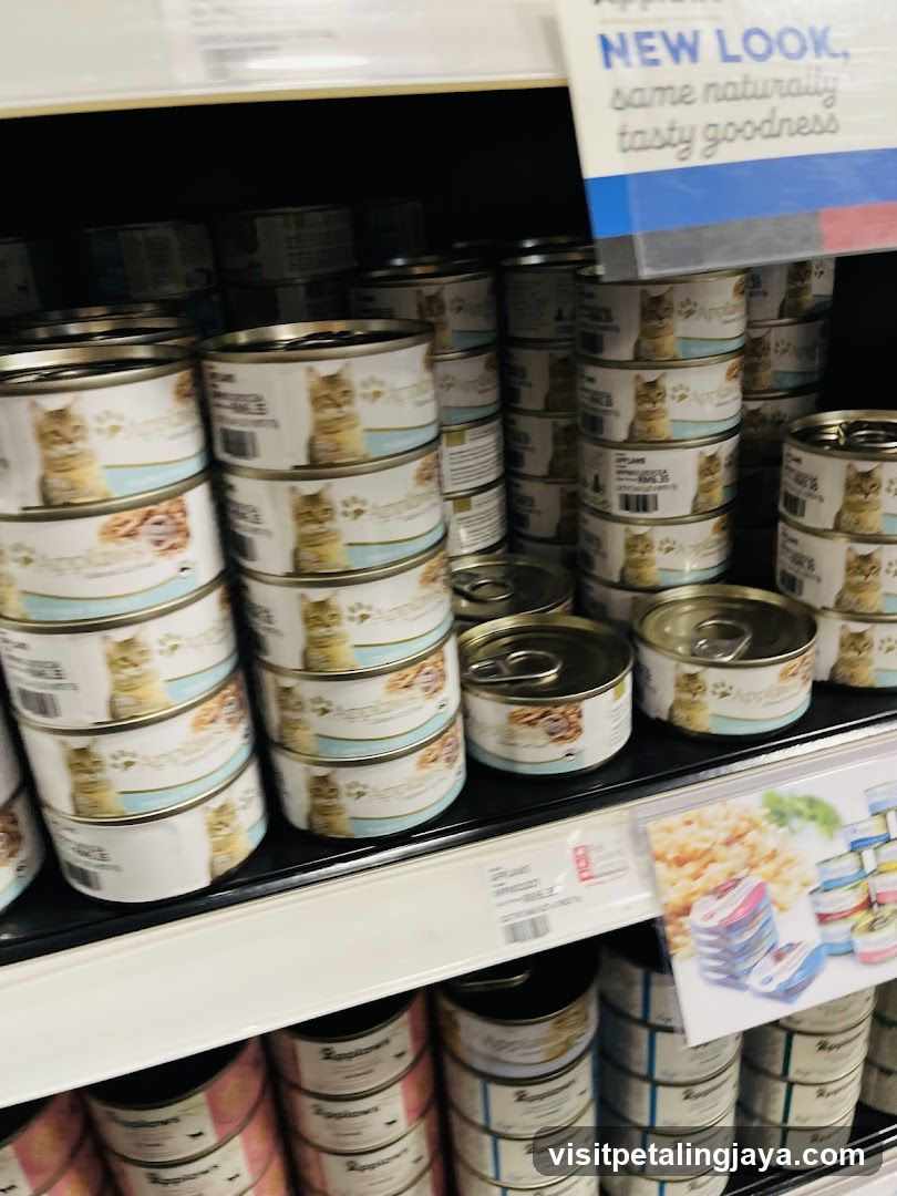 Cat Food Cans on Shelves