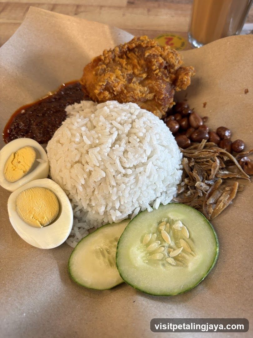 Nasi Lemak with Fried Chicken