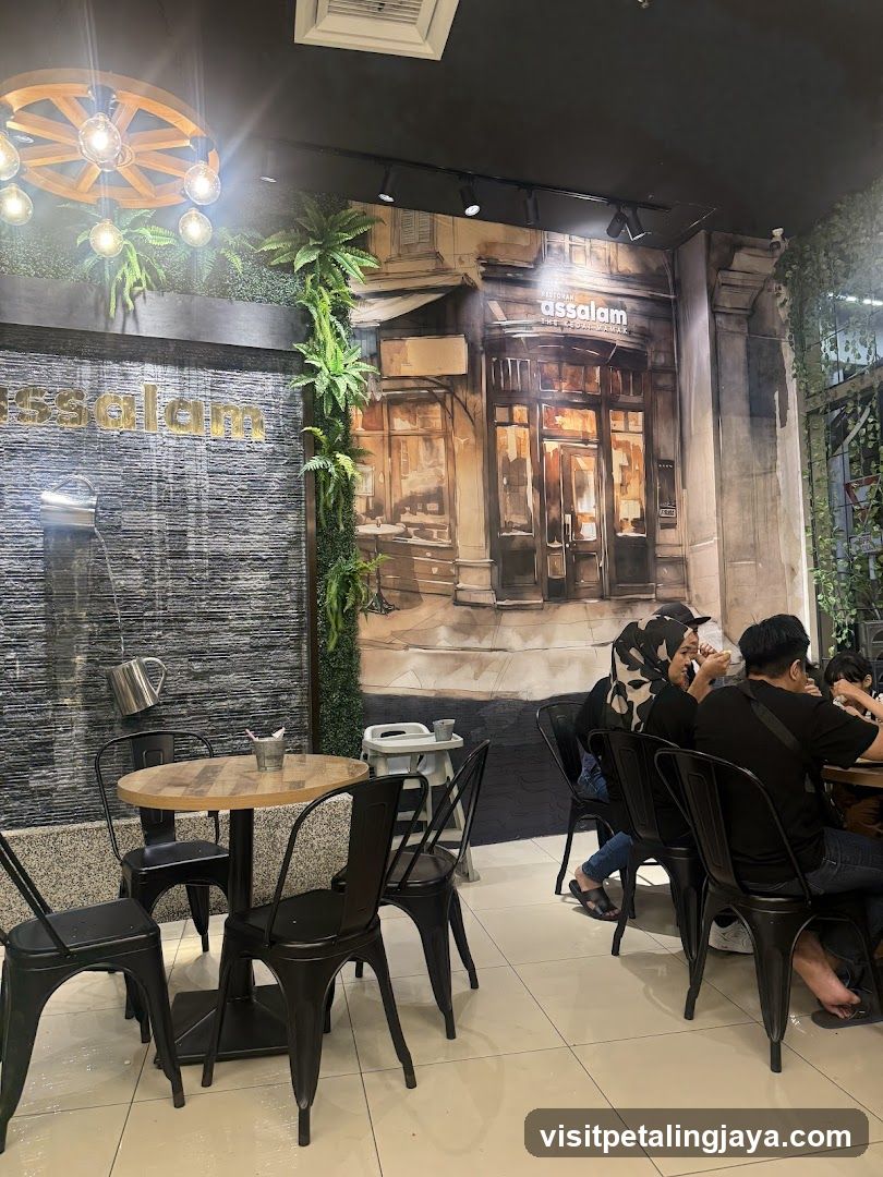 Restaurant Interior with Mural