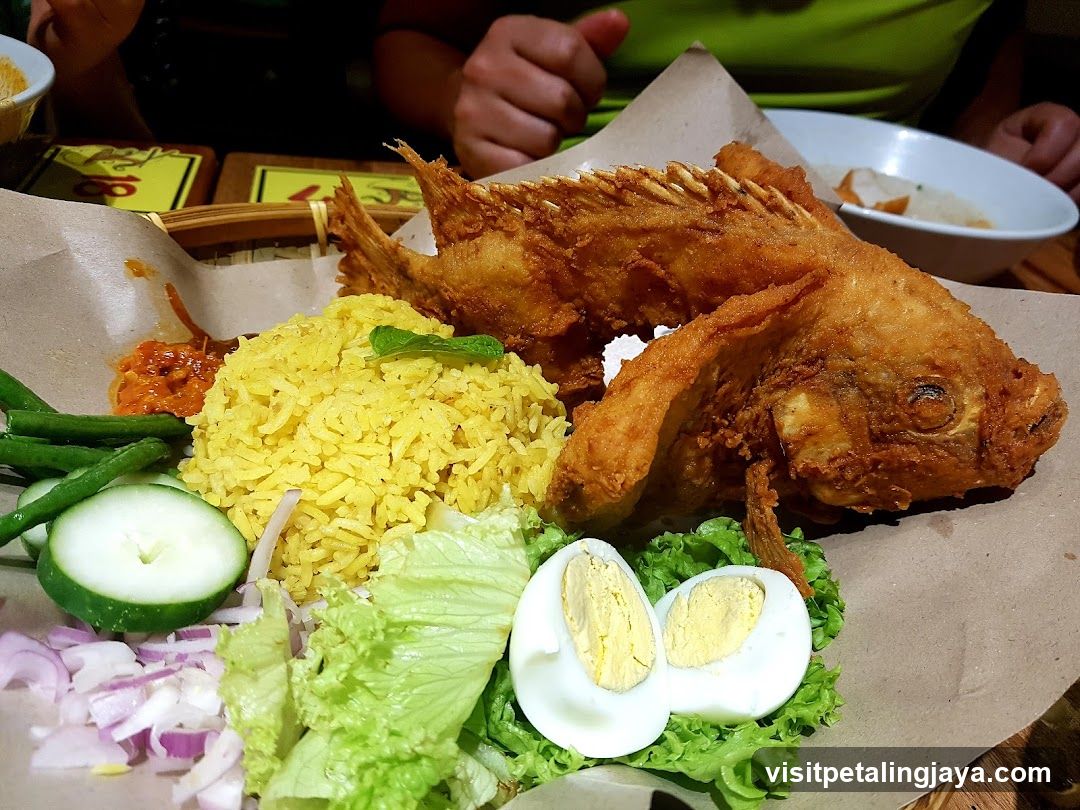 Fried Fish with Rice and Sides