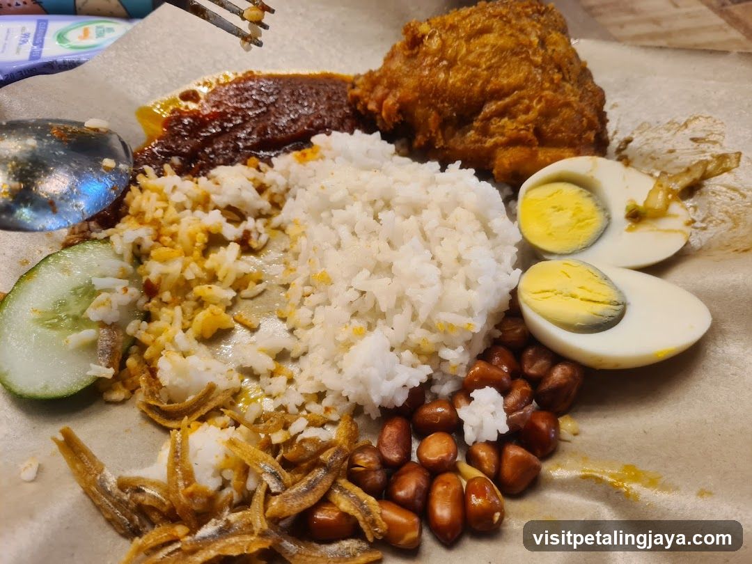 Nasi Lemak with Fried Chicken