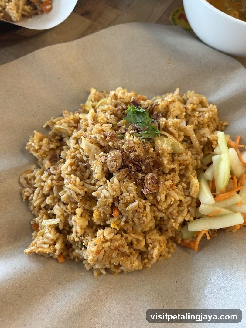 Fried Rice with Garnish and Side Salad