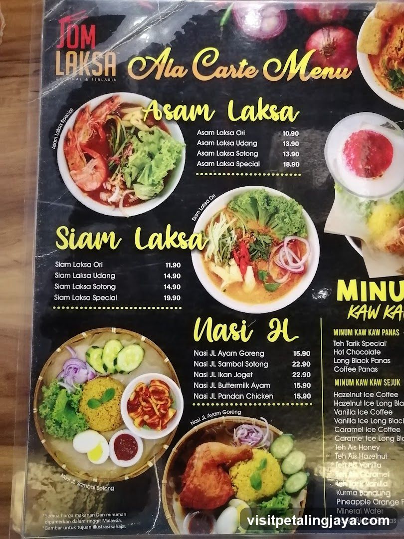 Jom Laksa Ala Carte Menu