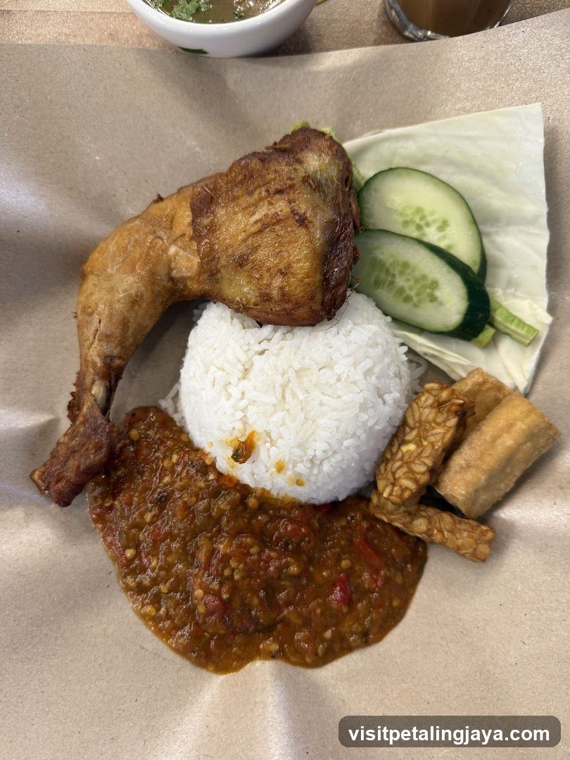 Fried Chicken with Rice and Sambal