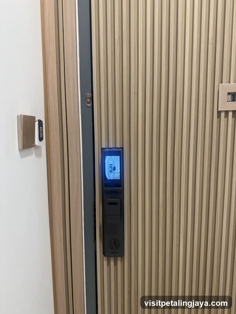 Smart Lock on Wooden Door