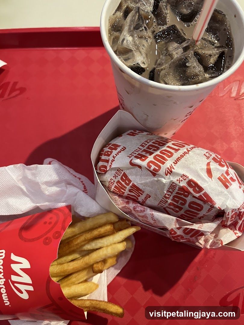 Burger, Fries, and Drink