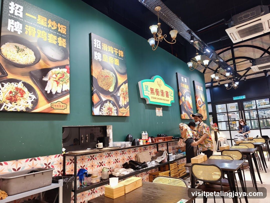 Restaurant Interior with Food Displays