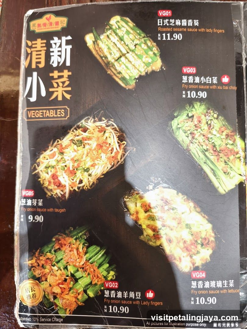Vegetables Menu