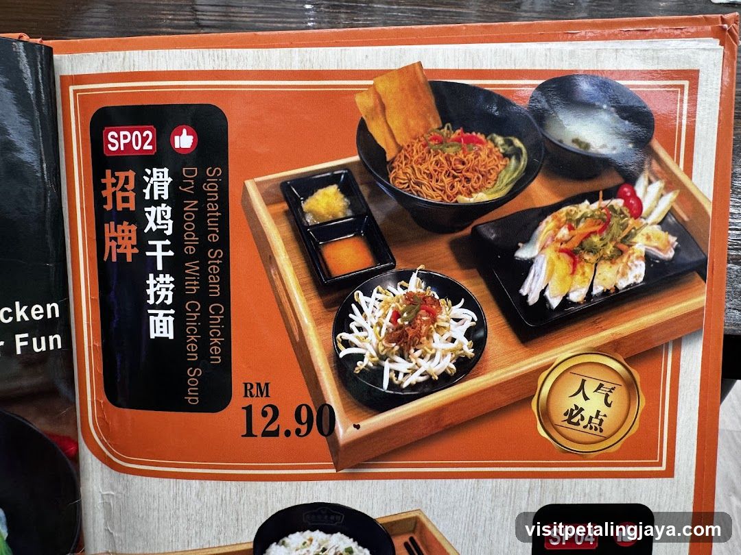 Signature Steam Chicken Dry Noodle With Chicken Soup