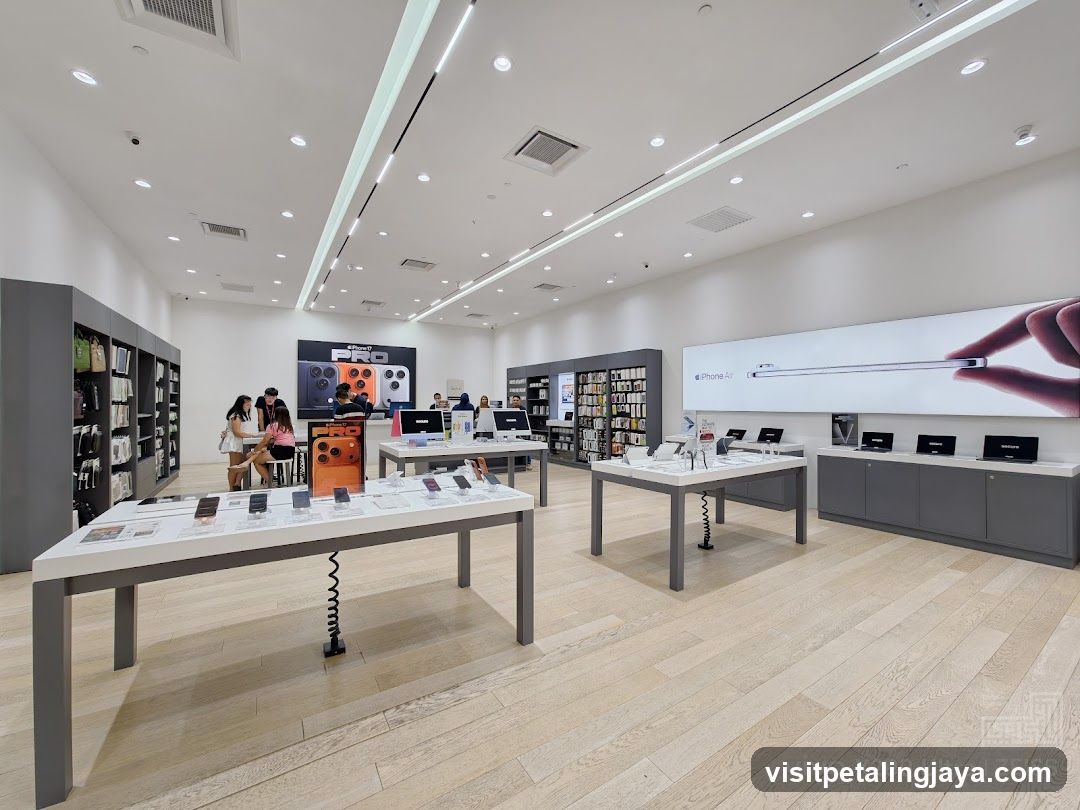 Modern electronics store interior
