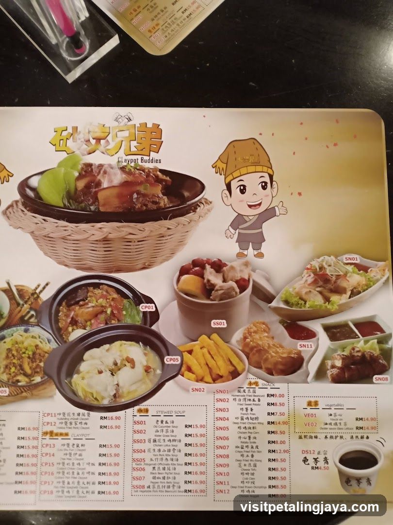 Claypot Buddies Menu