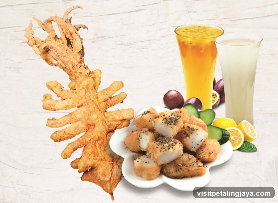 Fried Squid and Bites with Drinks