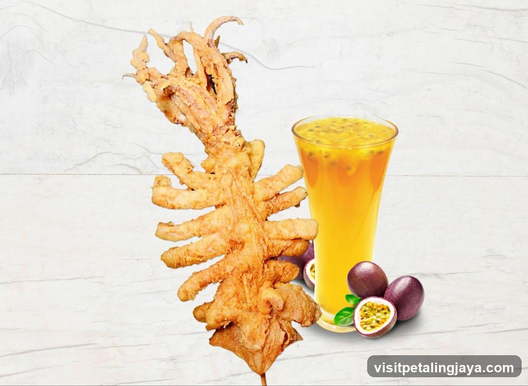 Fried Squid and Passion Fruit Drink