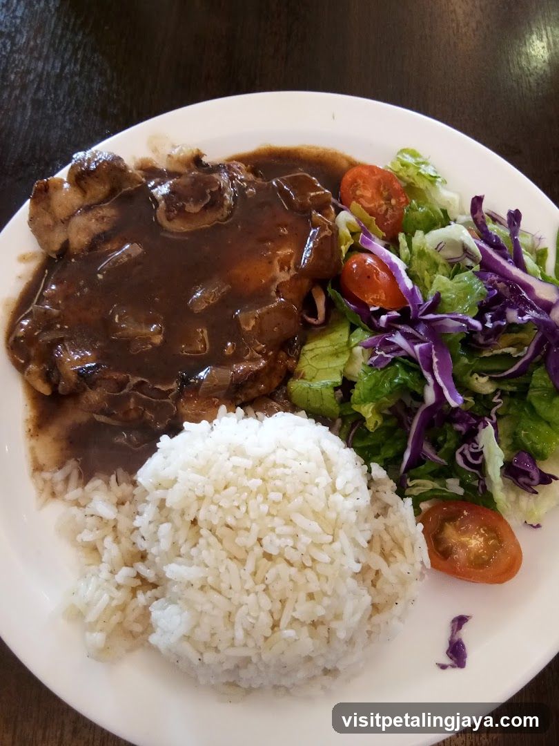 Pork Chop with Rice and Salad