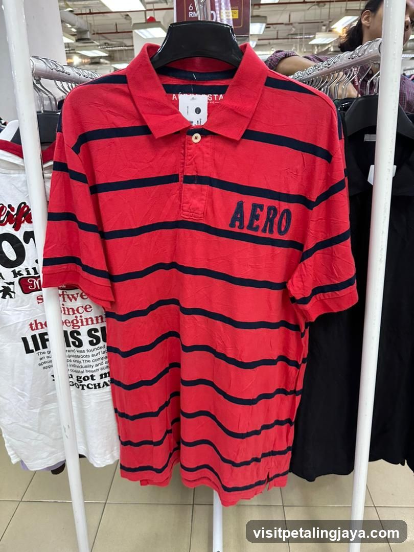 Red and Navy Striped Polo Shirt