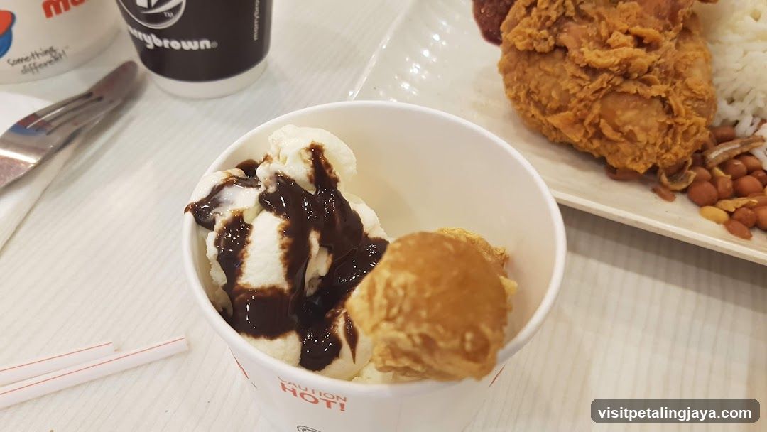 Ice Cream and Fried Chicken Meal