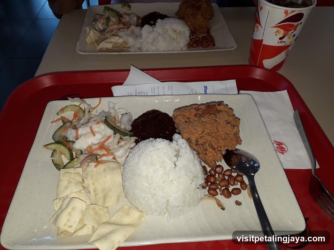 Nasi Lemak with Fried Chicken