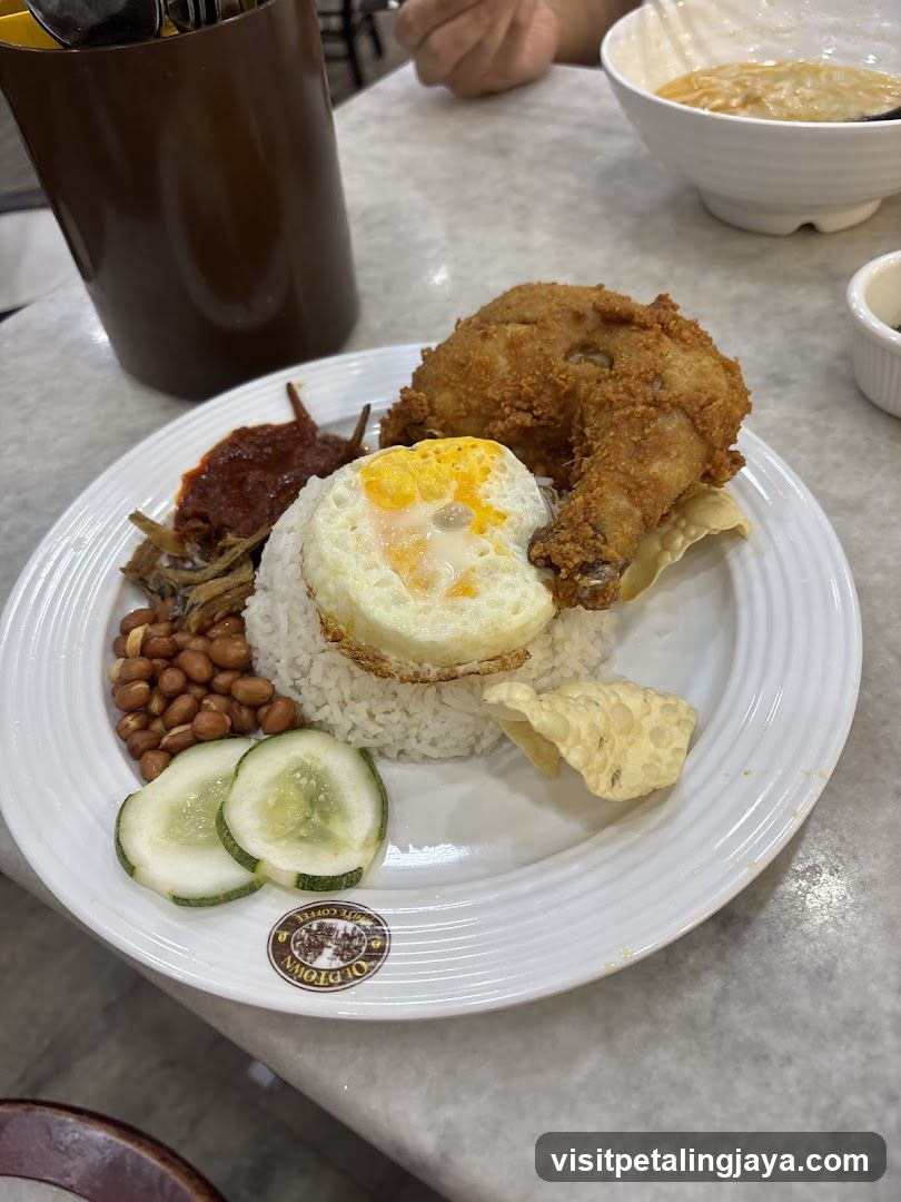 Nasi Lemak with Fried Chicken