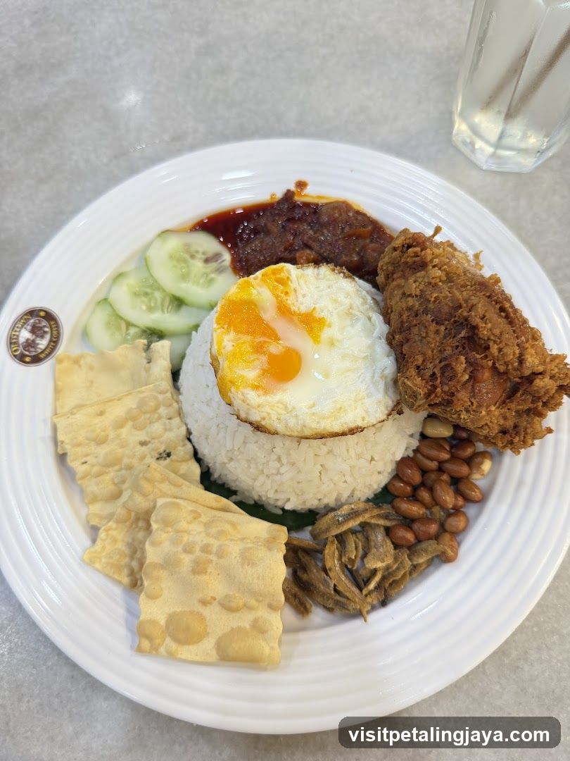 Nasi Lemak with Fried Chicken