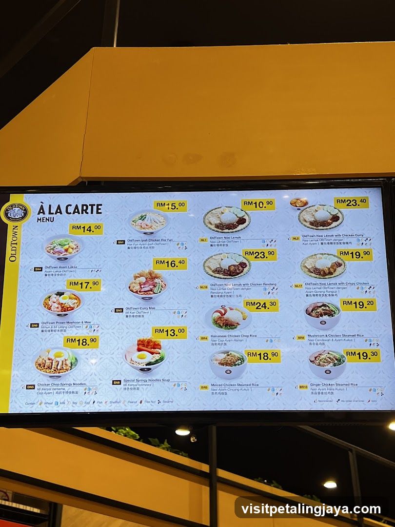 OLD TOWN À LA CARTE MENU