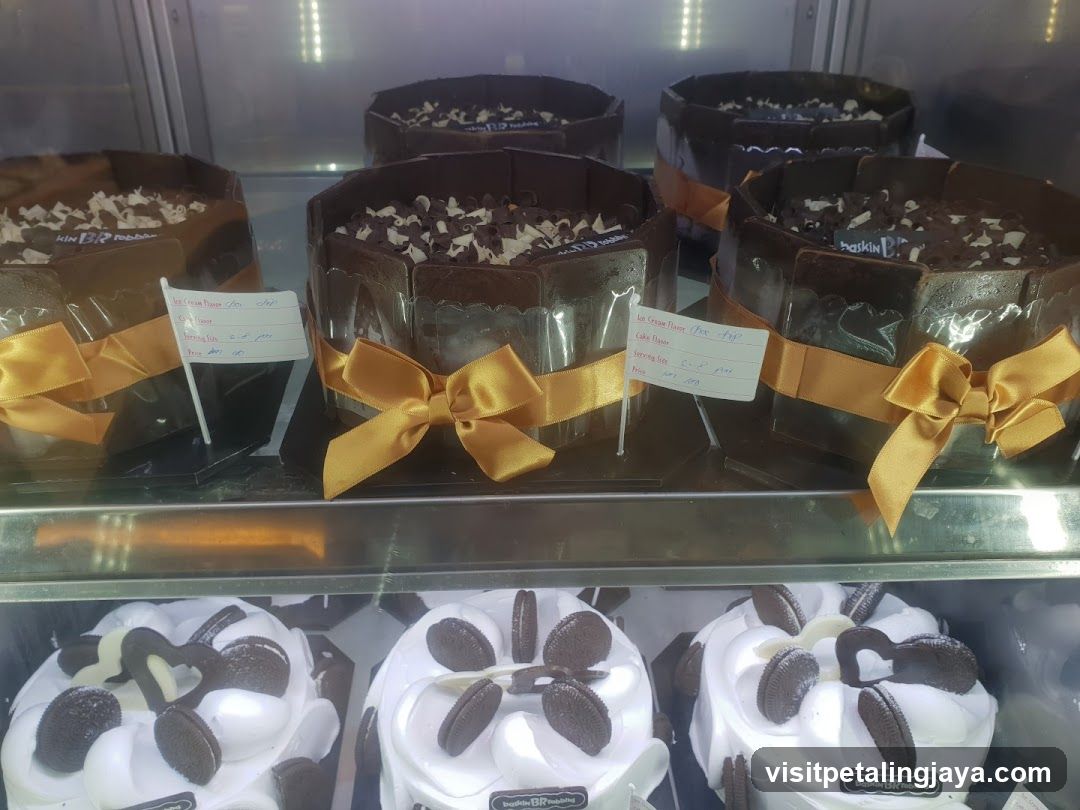 Cakes in a Display Case