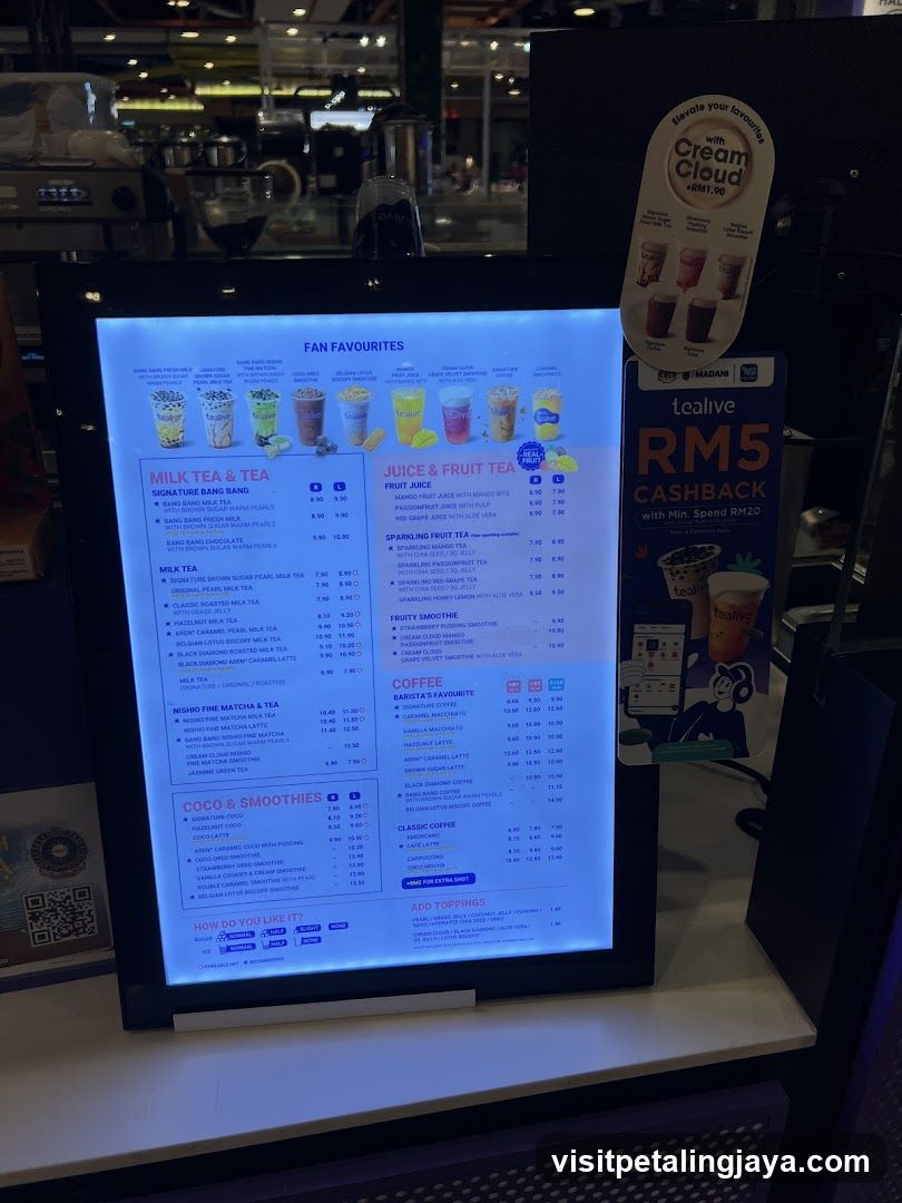 Tealive Menu